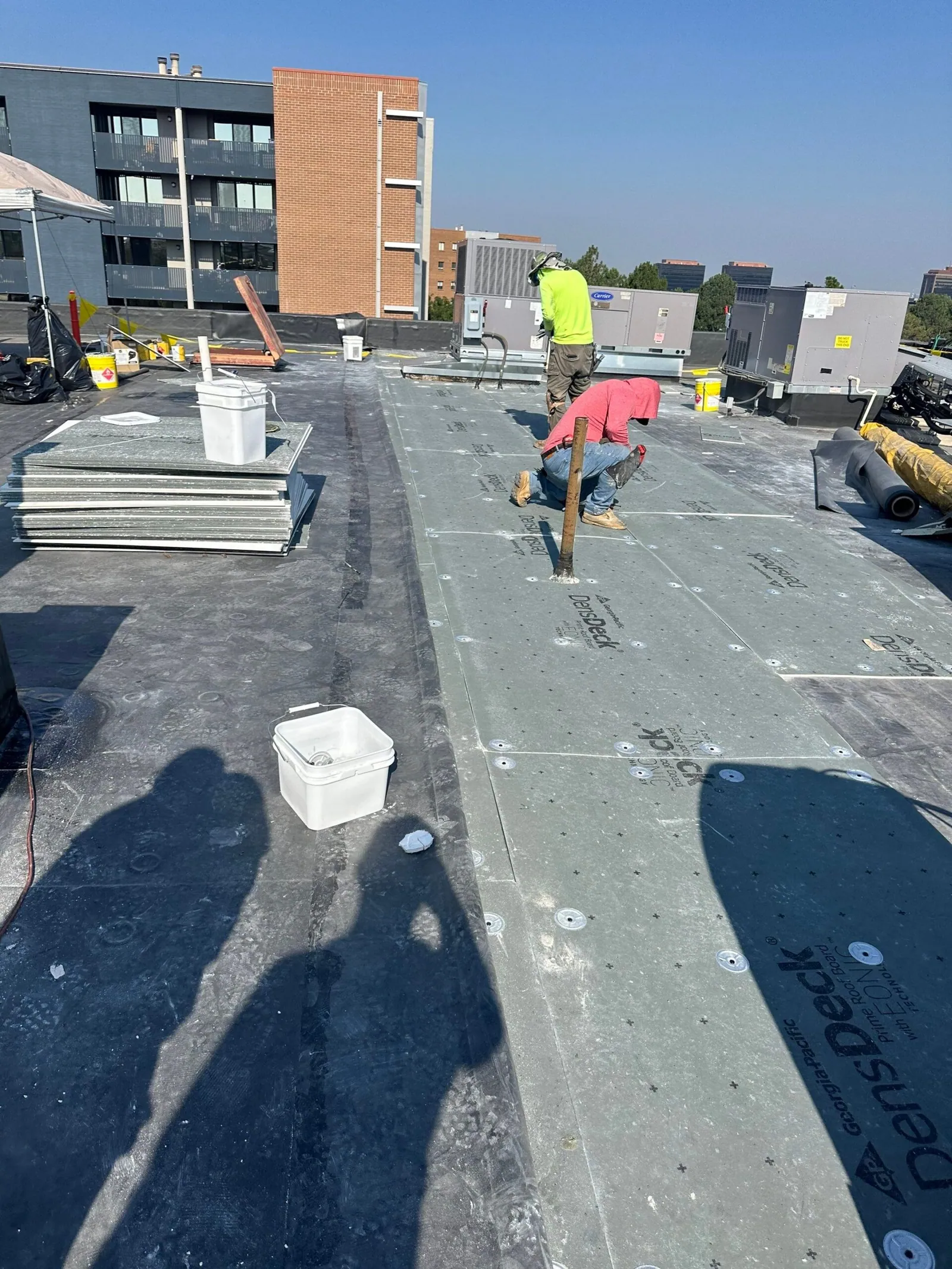 Peak to Peak Roofing crew working in Denver